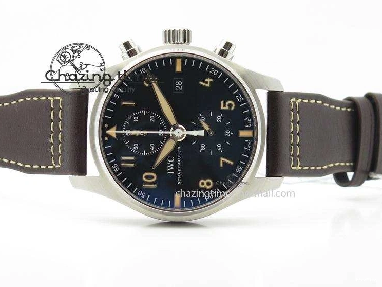 MIROTIME 0216 Pilot Chrono SS IW387808 CF3 ZF 1:1 Best Edition On Brown Leather Strap A Soft 7328